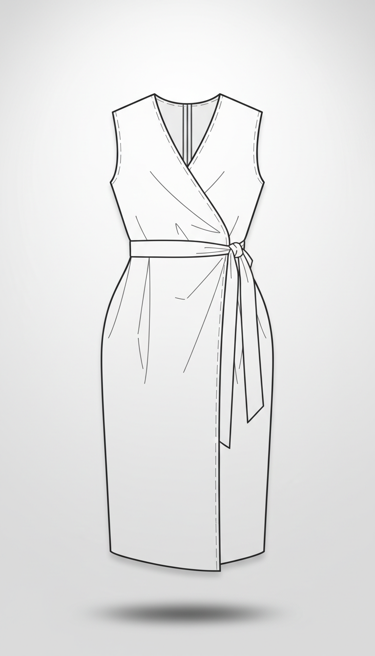 robe portefeuille sculpturale en PDF